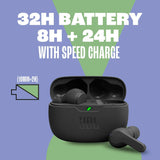 Refurbished (Excellent) - JBL Vibe Beam In-Ear Sound Isolating True Wireless Earbuds - Black Formidable Wireless