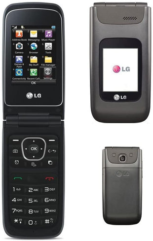 Refurbished LG A341 Gray Unlocked Flip Phone with Charger